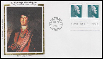 3468a / 23c George Washington  2001 Colorano Silk First Day Cover