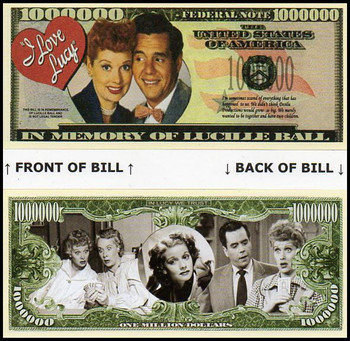 I Love Lucy Million Dollar Novelty Commemorative Bill