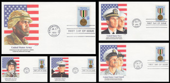 2551 / 29c Desert Storm Military Branches Set of 5 Different Cachets 1991 Fleetwood FDCs