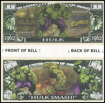The Incredible Hulk Marvel Comics Novelty Commemorative Dollar Bill