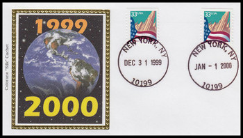 New Millennium 1999 / 2000 Dual Date New York, NY Colorano Silk Event Cover