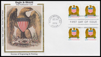 3271 / Eagle and Shield 10c Non-Denominated PSA Presorted Standard Coil 1998 Colorano Silk First Day Cover