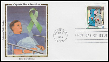 3227 / 32c Organ and Tissue Donation 1998 Colorano Silk First Day Cover