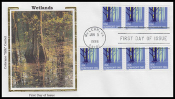 3207 / Wetlands 5c Non-Denominated Non-Profit Coil Strips 1998 Colorano Silk First Day Cover