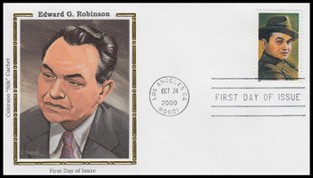 3446 / 33c Edward G. Robinson : Legends of Hollywood 2000 Colorano Silk First Day Cover