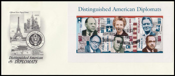 4076 / 39c Distinguished American Diplomats Souvenir Sheet on #10 Envelope 2006 Artcraft First Day Cover