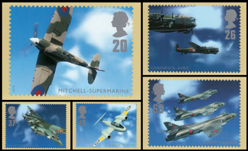 Architects of the Air : Military Aircraft 1997 Set of 5 British PHQ Cards #188