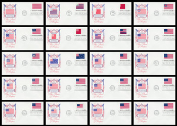 3403a - t / 33c Stars and Stripes : Historic American Flags Set of 20 Artmaster 2000 First Day Covers