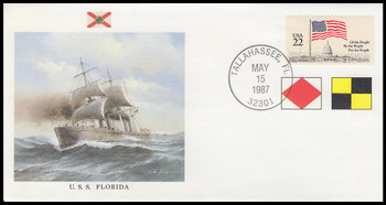 USS Florida : Great Fighting Ships of the 50 States on #9 Fleetwood Commemorative Cover