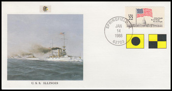 USS Illinois : Great Fighting Ships of the 50 States on #9 Fleetwood Commemorative Cover