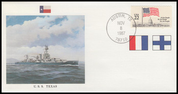 USS Texas : Great Fighting Ships of the 50 States on #9 Fleetwood Commemorative Cover