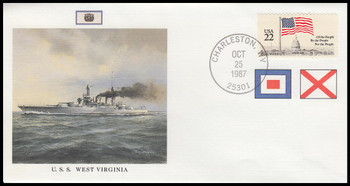 USS West Virginia : Great Fighting Ships of the 50 States on #9 Fleetwood Commemorative Cover