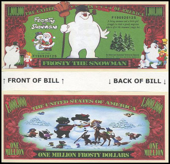 Frosty The Snowman Christmas Million Dollar Novelty Commemorative Bill