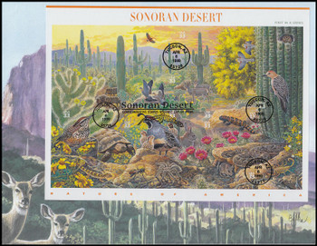 3293 / 33c Sonoran Desert : Nature of America Series Pane Oversized Large Format Fleetwood 1999 FDC