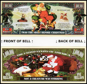 Twas The Night Before Christmas Million Dollar Novelty Commemorative Bill