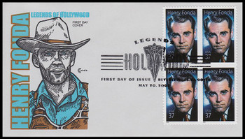 3911 / 37c Henry Fonda Block Cover Craft Cachet 2005 FDC With Insert Card (Limited Edition of Only 22 Made)