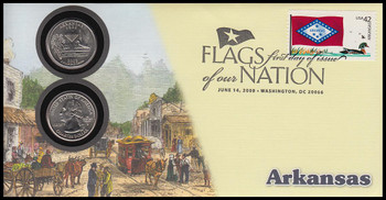 4278 / 42c Flags Of Our Nation : Arkansas State Quarter Coin Fleetwood 2008 First Day Cover