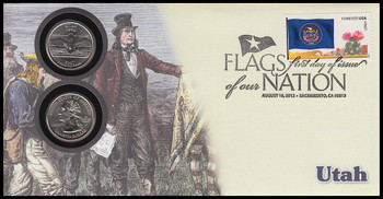 4324 / 42c Flags Of Our Nation : Utah State Quarter Coin Fleetwood 2012 First Day Cover