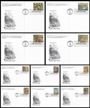 UX539 - UX548 / 42c Great Lakes Dunes Set of 10 PCS 2008 Jumbo Postal Cards FDCs