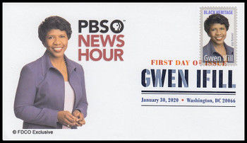 5432 / 55c Gwen Ifill : Black Heritage Series 2020 Digital Color Postmark FDCO Exclusive FDC