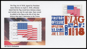 5284 / 49c Flag Act of 1818 Digital Color Postmark 2018 FDCO Exclusive FDC