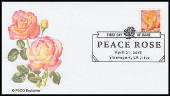 5280 / 50c Peace Rose 2018 FDCO Exclusive First Day Cover
