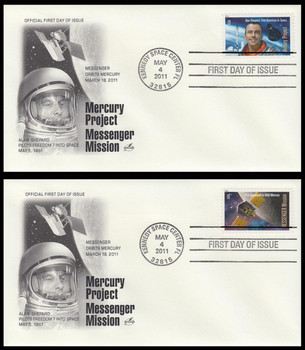 4527 - 4528 / 44c Mercury Mission : Freedom 7 Set of 2 Artcraft 2011 FDCs