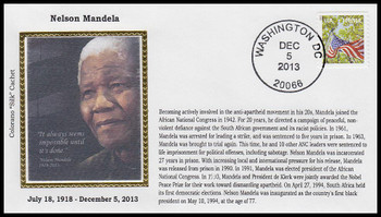 Nelson Mandela 2013 Colorano Silk Memorial Event Cover