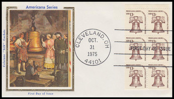 1595a / 13c Liberty Bell Booklet : Americana Series  1975 Colorano Silk First Day Cover