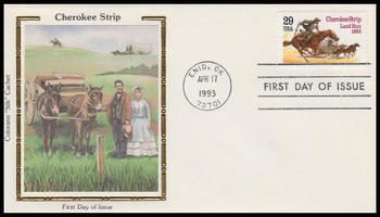 2754 / 29c Cherokee Strip Land Run 1993 Colorano Silk First Day Cover