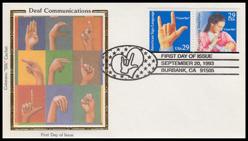 2784a / 29c Deafness / Sign Language Se-Tenant Pair Colorano Silk 1993 First Day Cover