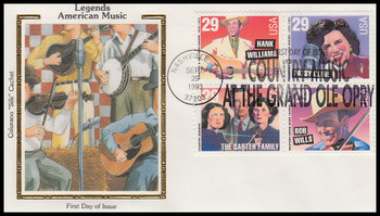 2771 - 2774 / 29c Legends of Country and Western Music Se-Tenant Block Colorano Silk 1993 First Day Cover