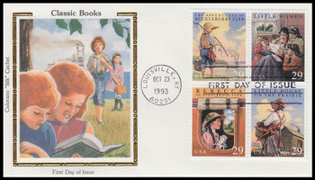 2788a / 29c Classic Children's Books Se-Tenant Block Colorano Silk 1993 First Day Covers