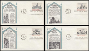 1838 - 1841 / 15c American Architecture Set of 4 Aristocrat Cachets 1980 First Day Covers