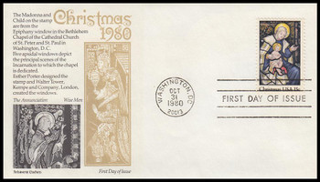 1842 / 15c Madonna and Child : Christmas Series 1980 Aristocrat Cachets First Day Cover