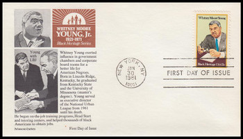 1875 / 15c Whitney Moore Young : Black Heritage Series 1981 Aristocrat Cachets First Day Cover