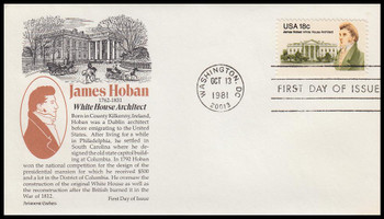 1935 / 18c James Hoban 1981 Aristocrat Cachets First Day Cover