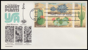 1945a / 20c Desert Plants Se-Tenant Block 1981 Aristocrat Cachets First Day Cover