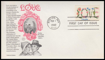 1951 / 20c Love Stamp 1982 Aristocrat Cachets First Day Cover