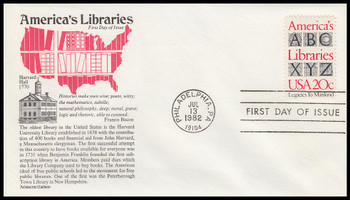 2015 / 20c America's Libraries 1982 Aristocrat Cachets First Day Cover