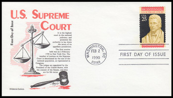 2415 / 25c Supreme Court Constitution : Bicentennial Series 1990 Aristocrat Cachets First Day Cover