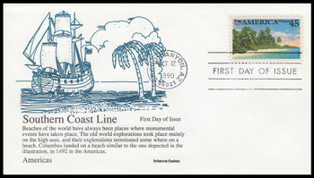 C127 / 45c Tropical Coast Airmail : Americas Series 1990 Aristocrat Cachets First Day Cover