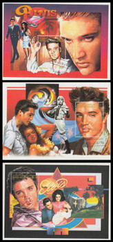 200 Ptsas Elvis Set of 3 Sahara Occidental 1996 CTO Souvenir Sheet