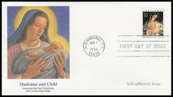 3112 / 32c Madonna & Child painting by Paolo de Matteis PSA Issue Christmas 1996 Fleetwood FDC