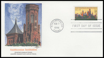 3059 / 32c Smithsonian Institution : 150th Anniversary 1996 Fleetwood First Day Cover