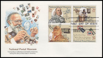 2782a / 29c National Postal Museum Block of 4 Fleetwood 1993 First Day Cover