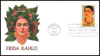 3509 / 34c Frida Kahlo : Painter 2001 Fleetwood First Day Cover