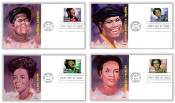 3216 - 3219 / 32c Gospel Singers Set of 4 Fleetwood 1998 First Day Covers