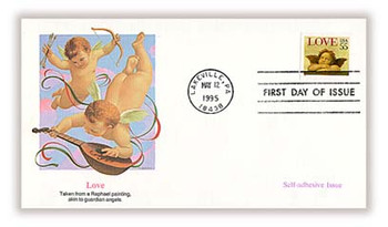 2960 / 55c Love : Cherub Self - Adhesive Issue : Love Stamp 1995 Fleetwood FDC