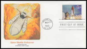 2544A / $10.75 Endeavour Shuttle Taking Off Express Mail 1995 Fleetwood FDC